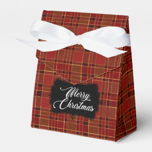 Christmas Red Plaid Favor Box