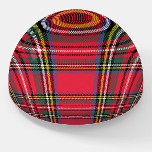 Christmas Red Plaid Glass Paperweight