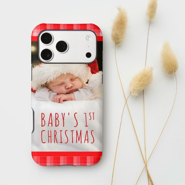Christmas Red Plaid Holiday Diagonal Stripes Case-Mate iPhone Case (Creator Uploaded)