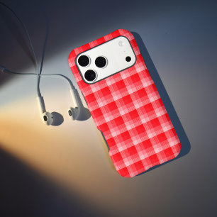 Christmas Red Plaid Holiday Diagonal Stripes iPhone 17 Pro Max Case