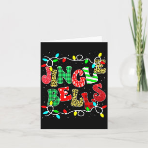 Christmas Red Plaid Jingle Bells Christmas Family Card
