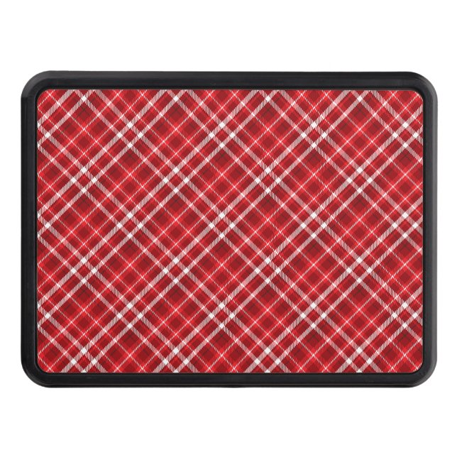 Christmas Red Plaid Pattern Design-62667 Hitch Cover (Front)