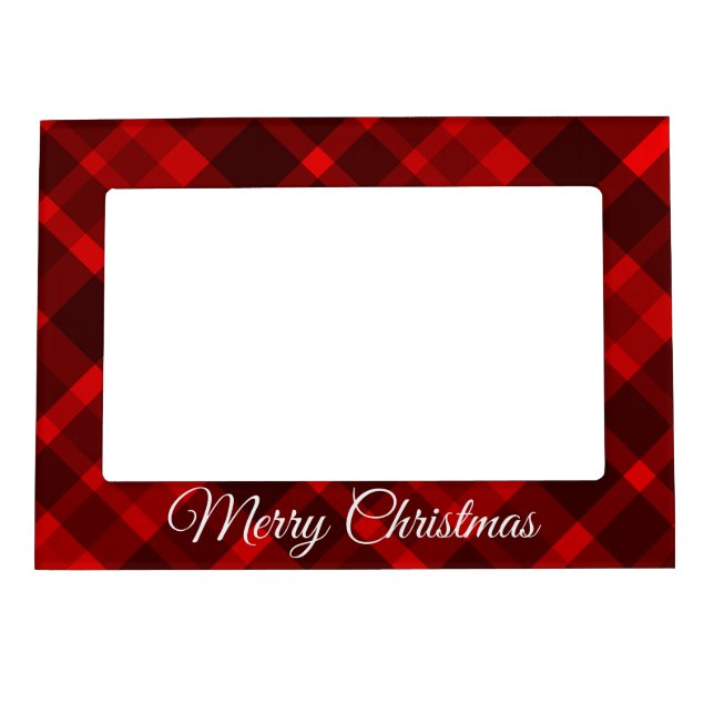 CHRISTMAS RED PLAID PATTERN MAGNETIC FRAME (Front)