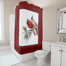 Plaid Shower Curtains Zazzle, Country Red Plaid Shower Curtain