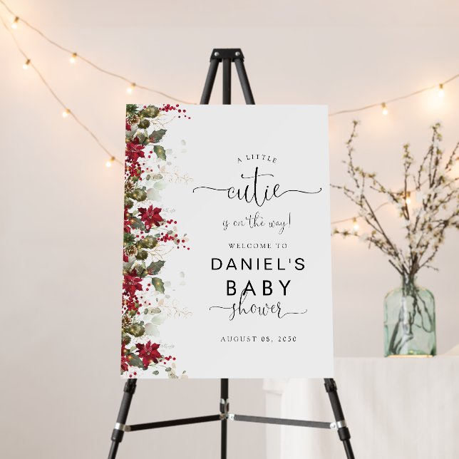 Christmas Red Poinsettia Baby Shower Foam Boards (In Situ (Stand))