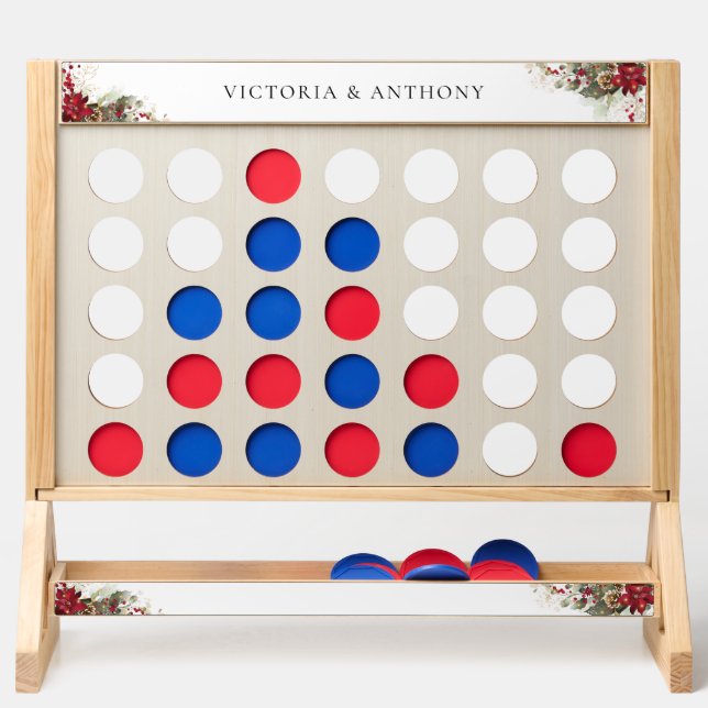 Christmas Red Poinsettia Bridal Shower  Fast Four (Front)