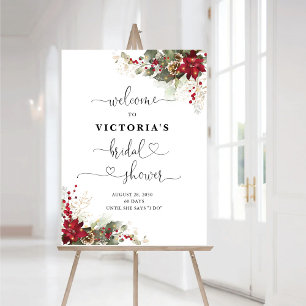 Christmas Red Poinsettia Bridal Shower Foam Boards