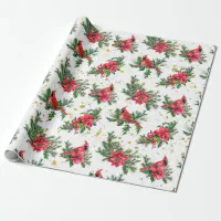 Poinsettia Red Hand-Drawn Holiday Wrapping Paper, Zazzle