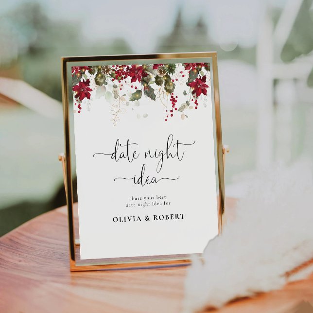 Christmas Red Poinsettia Date Night Idea Sign (Creator Uploaded)