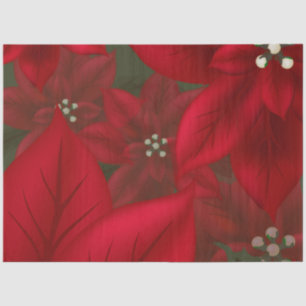 Christmas Red Poinsettia Decoupage Tissue Paper