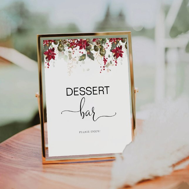 Christmas Red Poinsettia Dessert Bar Sign (Creator Uploaded)