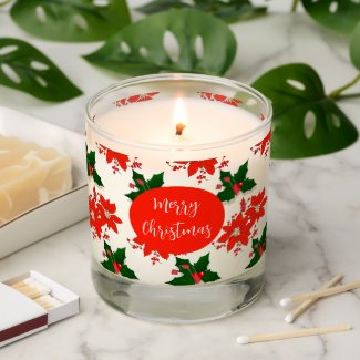 Christmas Red Poinsettia Flower Pattern 