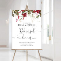 Christmas Red Poinsettia Rehearsal Dinner