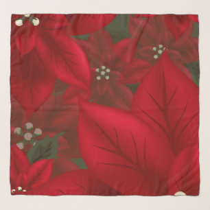 Christmas Red Poinsettia Scarf