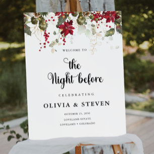 Christmas Red Poinsettia The Night Before Foam Board