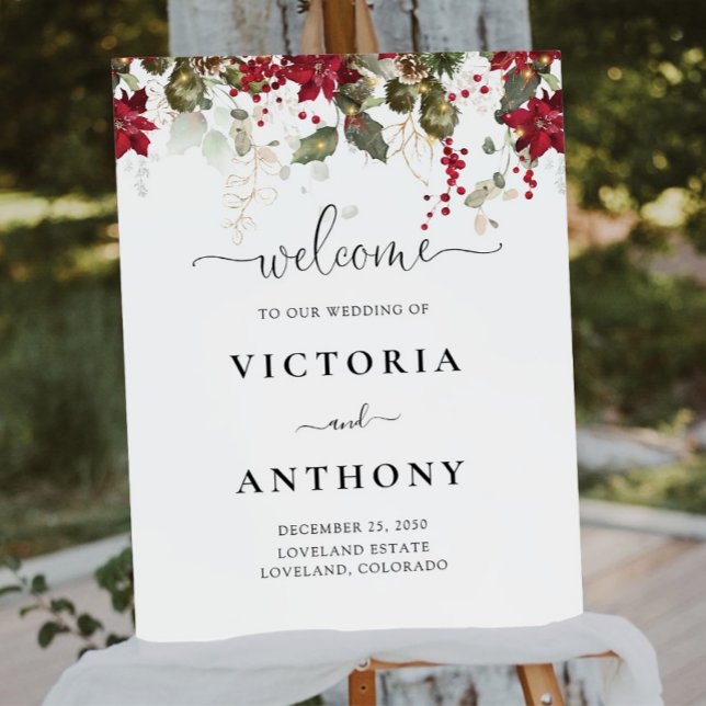 Christmas Red Poinsettia Wedding Foam Boards (Creator Uploaded)