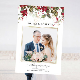 Christmas Red Poinsettia Wedding Photo Prop Foam Board