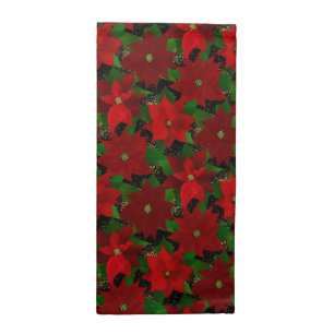 Christmas Red Poinsettias Cloth Napkin