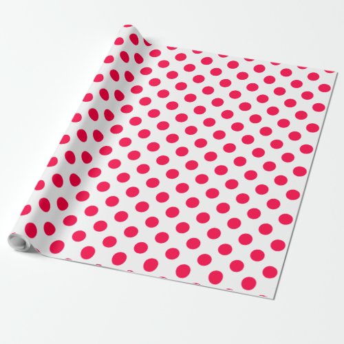 Christmas Red Polka Dots White Nostalgic Template Wrapping Paper