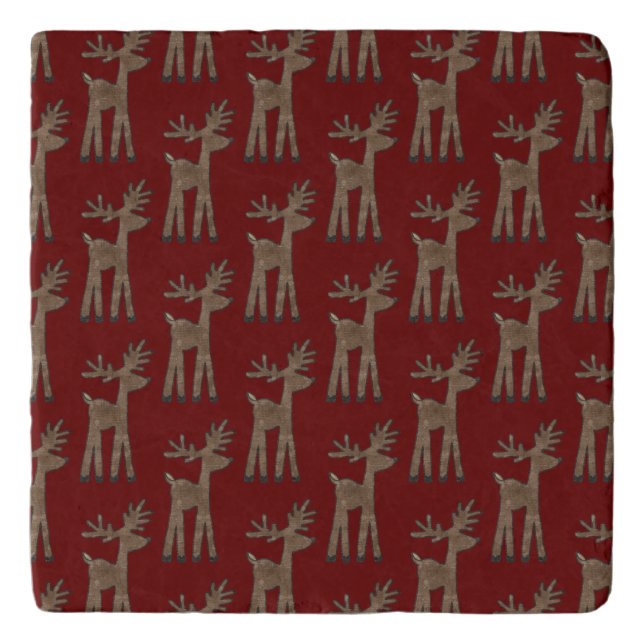 Christmas Red Reindeer Trivet (Front)