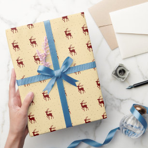 Christmas Red Reindeer Wrapping Paper