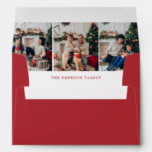 Christmas Red Return Address Envelope