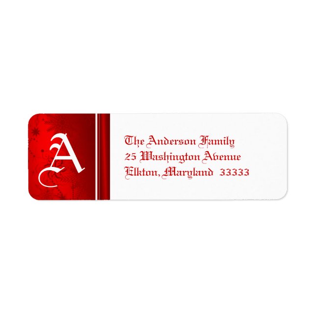 Christmas Red - Return Address Labels (Front)
