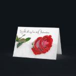 Christmas Red Rose In Snow Holiday Card<br><div class="desc">Red rose nestled in snow for Christmas</div>