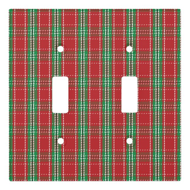 Christmas Red Rustic Farmhouse Country Plaid Light Switch Cover (Front)