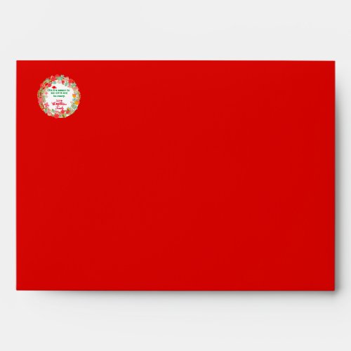 Christmas Red Rustic Floral Santa Envelope