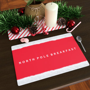 Christmas Red Santa Candy Cane Stripe Placemat