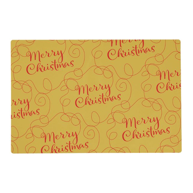 CHRISTMAS red seamless pattern with LINES Placemat (Front)