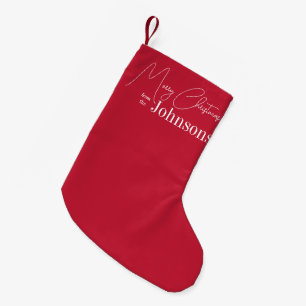 Christmas Red Simple Modern Family Small Christmas Stocking