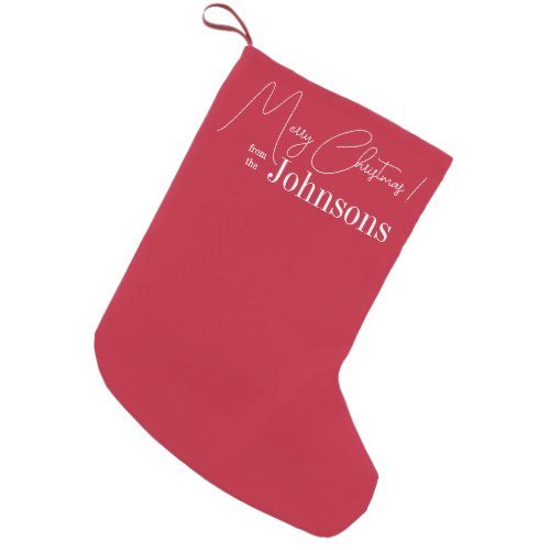 Christmas Red Simple Modern Family Small Christmas Stocking