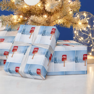 Christmas Red Snow Shovel In Deep Snow Wrapping Paper