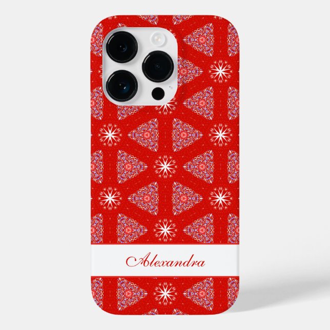 Christmas Red Snowflake Pattern Personalized Case-Mate iPhone Case (Back)