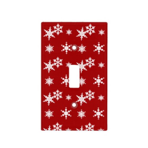 Christmas red snowflakes pattern light switch cover