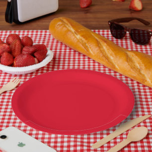 Christmas Red solid color Paper Plates