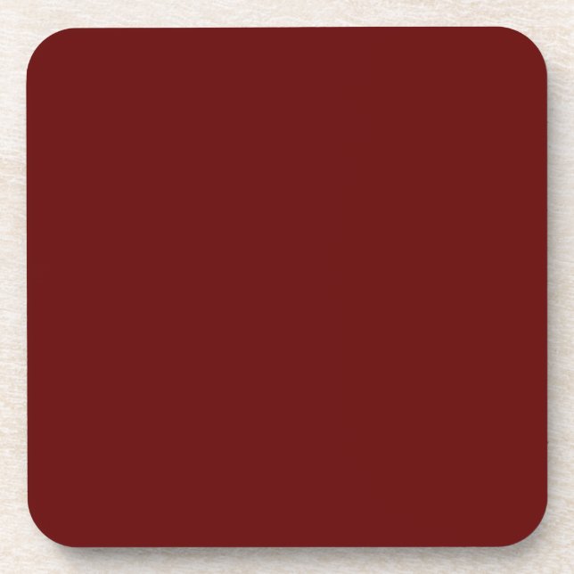 Christmas red, solid red, deep Red, plain Red  Beverage Coaster (Front)