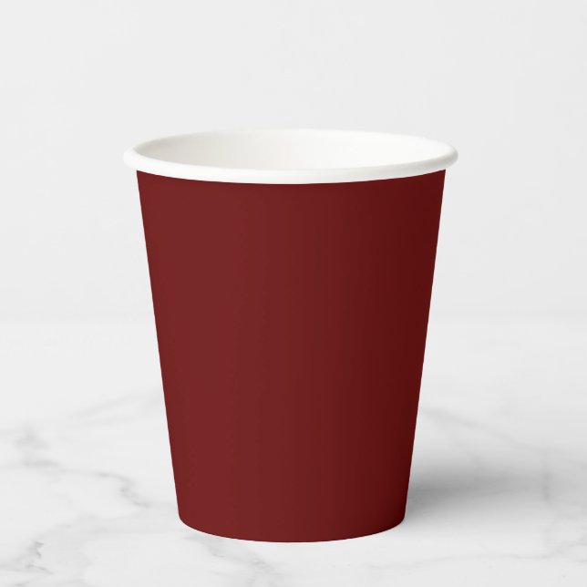Christmas red, solid red, deep Red, plain Red  Paper Cups (Front)