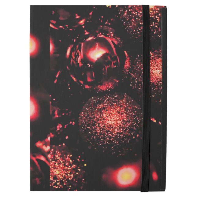 Christmas Red Sparkle Spheres iPad Pro 12.9" Case (Front Closed)