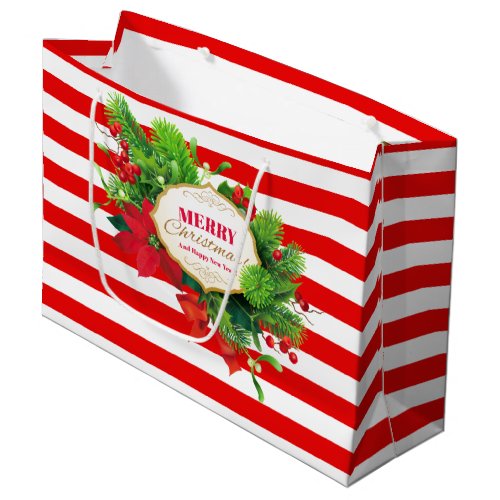 Christmas Red Striped Gift Bag _ Large
