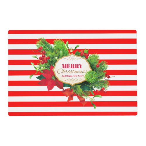 Christmas Red Striped Placemat