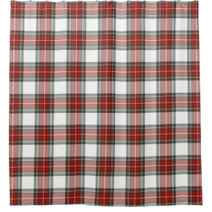 Christmas Red Tartan Check Plaid Shower Curtain