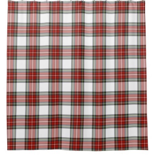 Christmas Red Tartan Check Plaid Shower Curtain