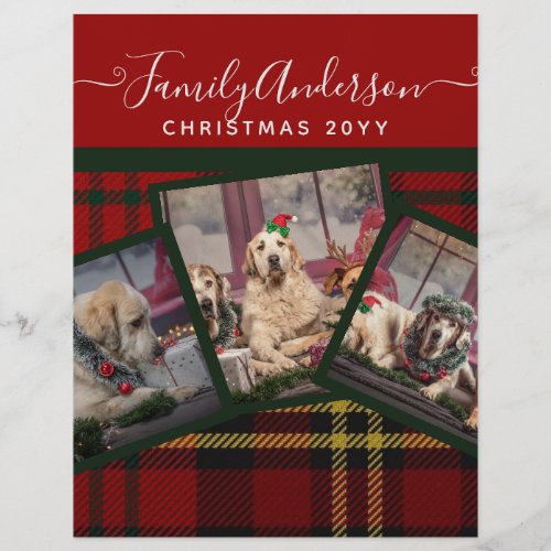 CHRISTMAS Red Tartan Photo Collage LARGE Flyer