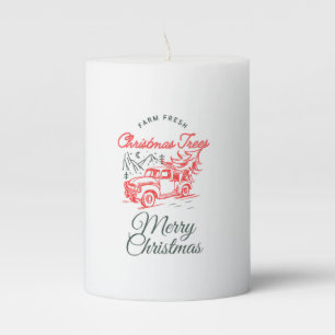Christmas Red Truck by Sommer Hamilton Coffee Mug Pillar Candle