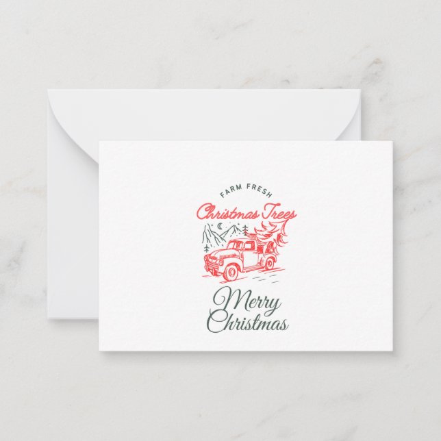 Christmas Red Truck by Sommer Hamilton  Note Card (Front)