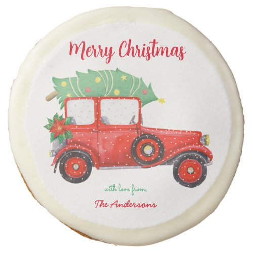 Christmas Red Truck Car Holiday  Sugar Cookie