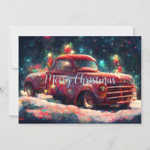 Christmas Red Truck Card